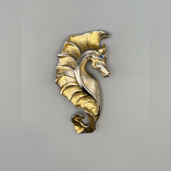 Christopher Ross Seahorse Belt Buckle 1991, 24k Gold Plated,Vintage, RARE - Picture 6 of 15
